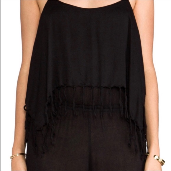 INDAH Black Fringe Jumpsuit - Picture 3 of 5